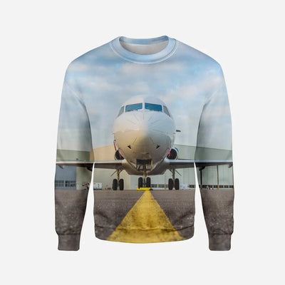 Face to Face with Beautiful Jet Printed aviation design printed on soft cotton blend 3D sweatshirt.