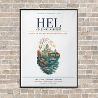 Thumbnail for Helsinki Airport HEL vertical canvas print - framed - white background