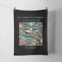 Thumbnail for VINTAGE G4404 - The Market Day Amphibian - Designed Towels design on black