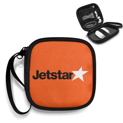 Jetstar Airlines Portable aviation print portable headphone bag, padded polyester.
