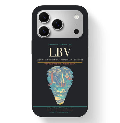Libreville Airport (LBV) design on black iPhone 17 Pro MagSafe case
