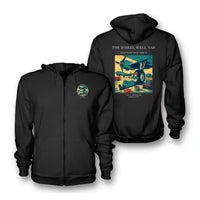 Thumbnail for VINTAGE G4267 - The Wheel Well Nap - Premium Zipped Hoodie design on black