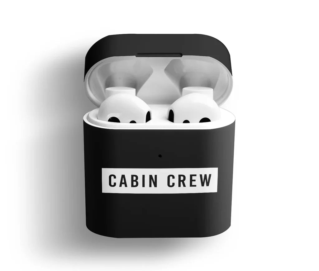 Cabin Crew Text aviation design on AirPod case for AirPods.
