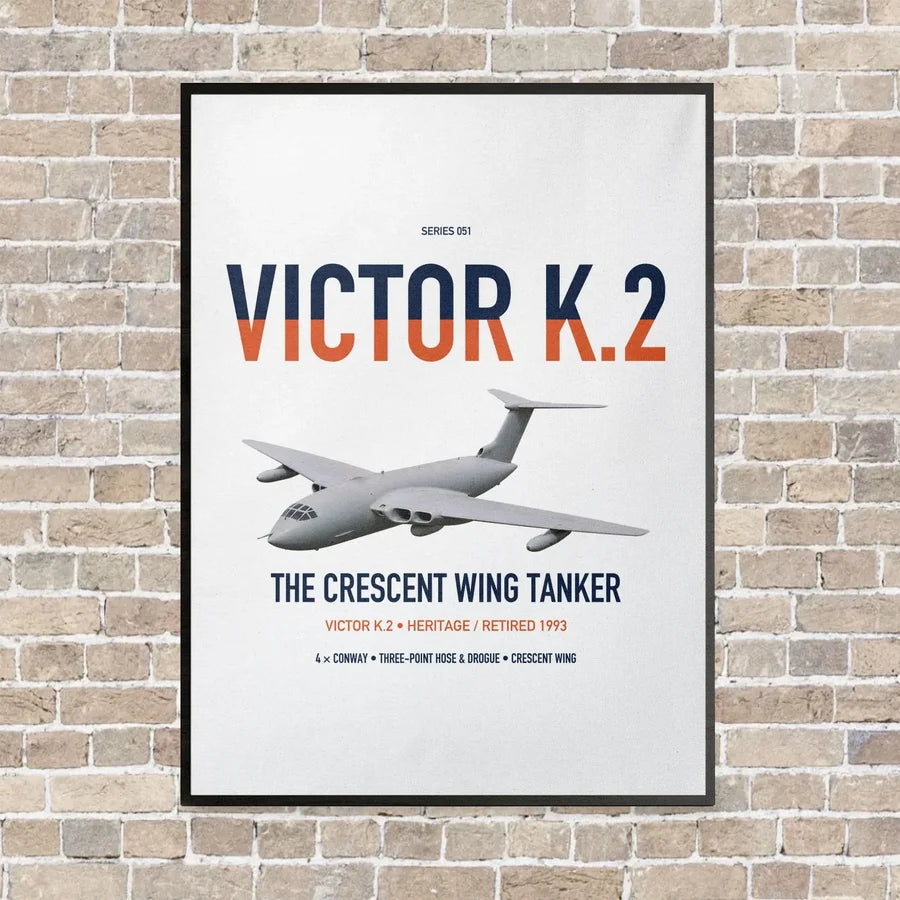 Handley Page Victor K.2 vertical canvas print - framed - white background