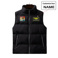 Thumbnail for Husband & Dad & Aircraft Mechanic & Legend aviation design printed on quilted padding with sleeveless design puffy vest.