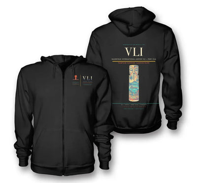 Port Vila Airport (VLI) design on black premium zipped hoodie