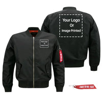 Thumbnail for Double Side Your Custom Logos aviation design printed on comfortable shell with classic fit designed jacket.