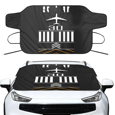 Runway 30 Car aviation design on car windshield cover.
