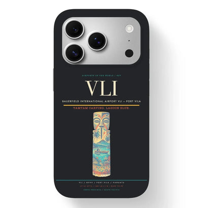 Port Vila Airport (VLI) design on black iPhone 17 Pro MagSafe case