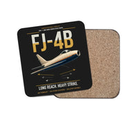 Thumbnail for FJ-4B Fury design on black 1 piece coaster