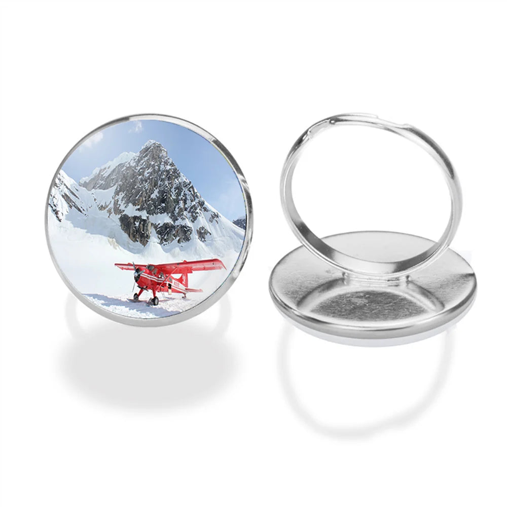 Amazing Snow aviation ring in stainless steel.