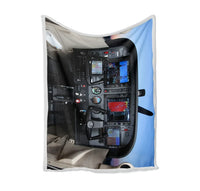 Thumbnail for Cessna 172 Cockpit Bed Blankets & aviation print on soft fleece blanket.