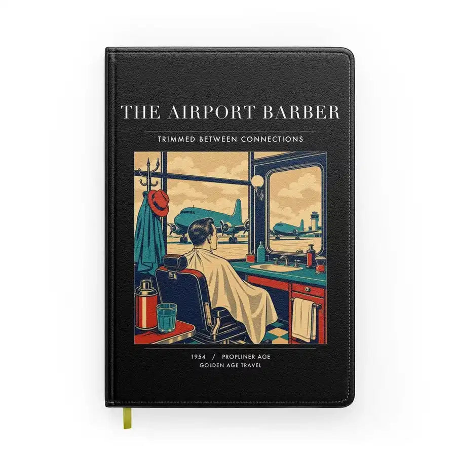 VINTAGE G4377 - The Airport Barber - Designed Notebooks design on black