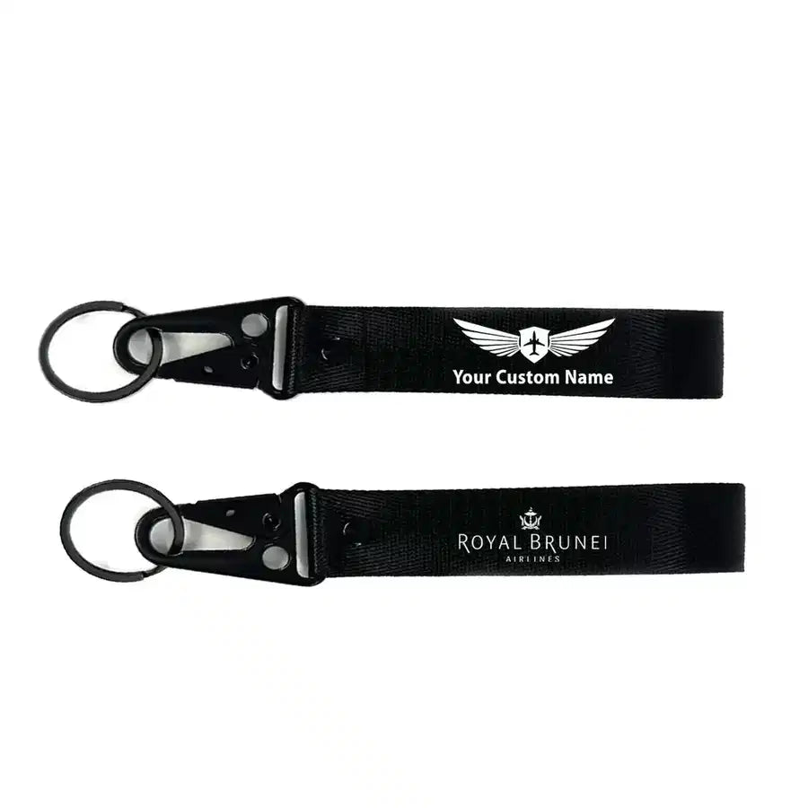 Royal Brunei Airlines aviation hawk-shaped key chain, durable metal alloy.