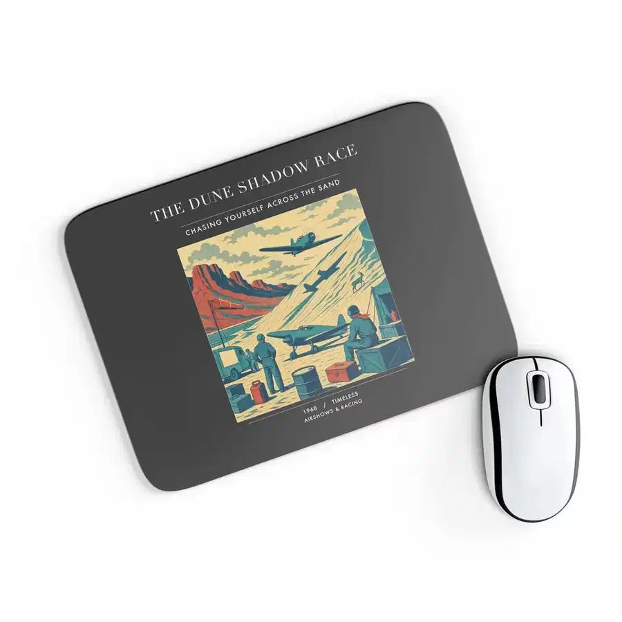 VINTAGE G4334 - The Dune Shadow Race - Designed Mouse Pads design on black rectangle