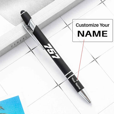 Boeing 757 Flat Text touch pen - black with name