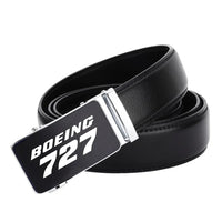 Thumbnail for Boeing 727 & Text aviation men's belt in leather.