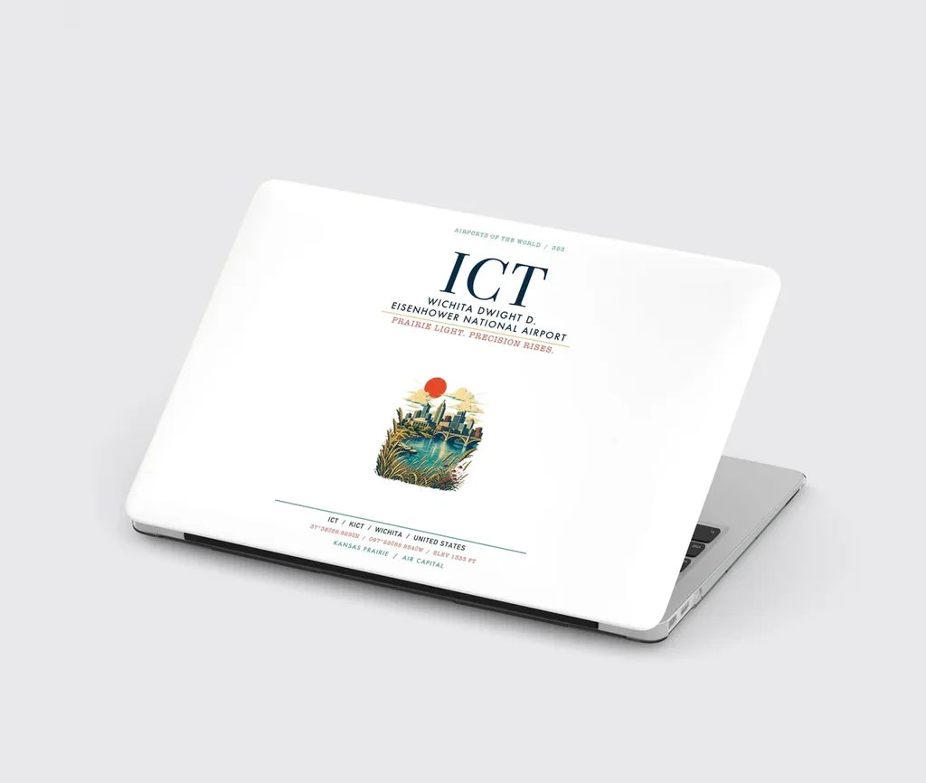 Wichita Dwight D. Eisenhower National Airport (ICT) design on white MacBook case