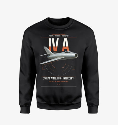 Dassault Mystère IV A design on black sweatshirt