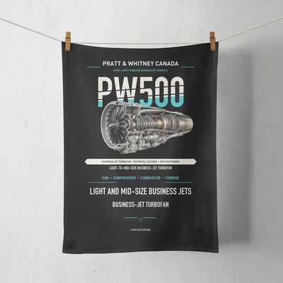 PW500 design on black towel