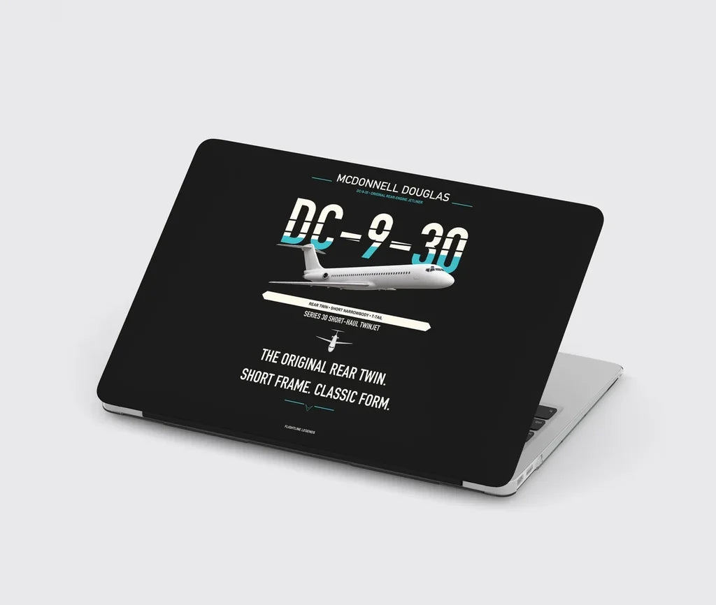 McDonnell Douglas DC-9-30 design on black MacBook case