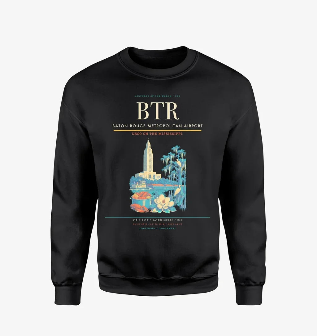 Baton Rouge Metropolitan Airport BTR Sweatshirt - Black