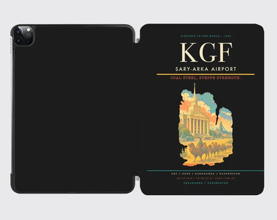 Sary-Arka Airport (KGF) design on black ipad tablet case