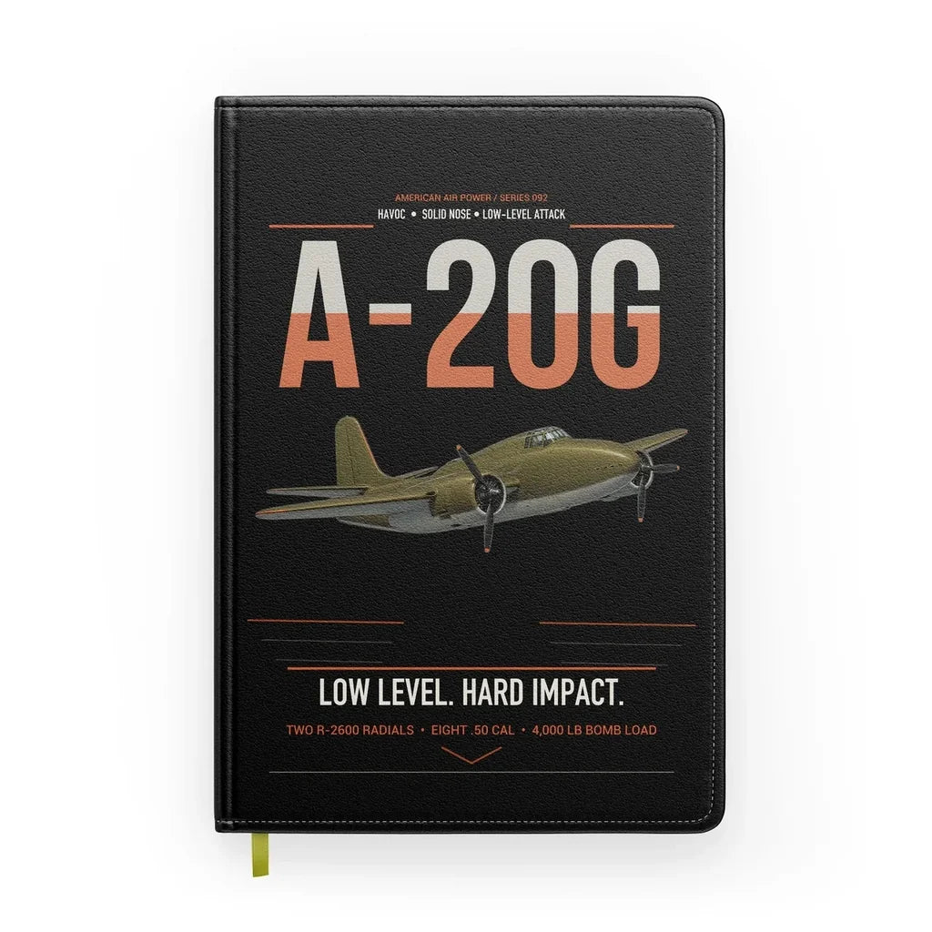 A-20G Havoc design on black notebook