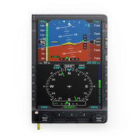 Thumbnail for Airplane Primary Flight Display & HSI aviation design on premium hardcover notebook.