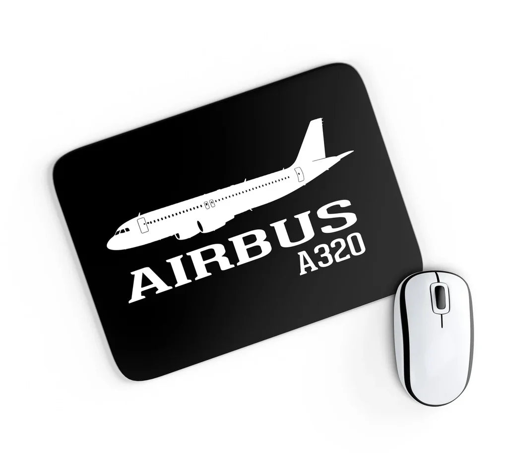 Airbus A320 aviation design on neoprene with anti-slip base mouse pad.