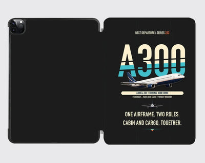 Airbus A300C4-203 design on black ipad tablet case