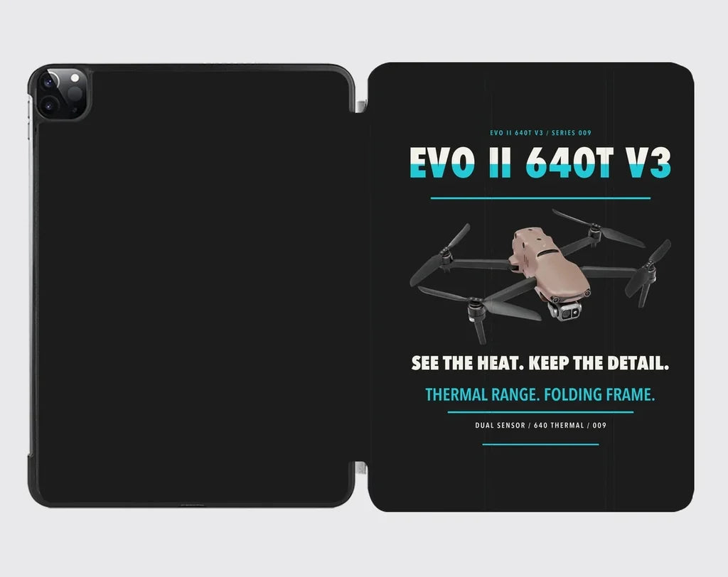 Autel EVO II Dual 640T V3 design on black ipad tablet case