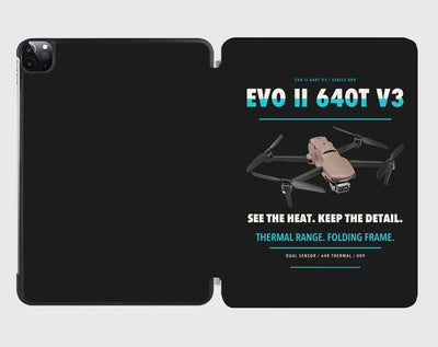 Autel EVO II Dual 640T V3 design on black ipad tablet case