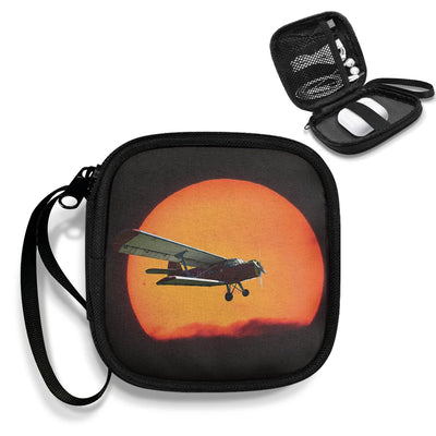 Amazing Antonov-2 With Sunset Portable aviation portable headphone bag in padded polyester.