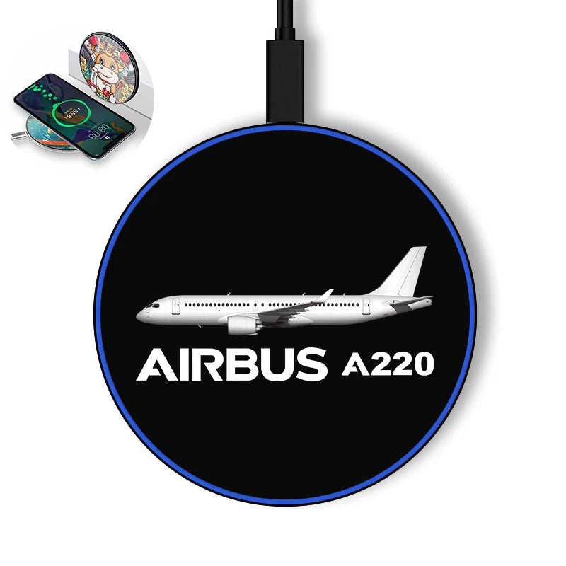 The Airbus A220 aviation design on durable build wireless charger.