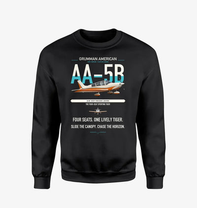 Grumman American AA-5B Tiger design on black sweatshirt