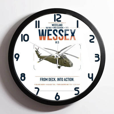 Westland Wessex HU5 design on white framed wall clock