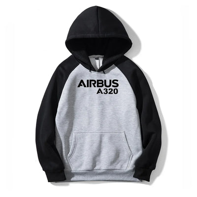 Airbus A320 & Text aviation design on colourful cotton blend colourful hoodie.