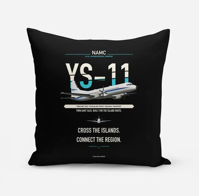 NAMC YS-11A design on black pillow