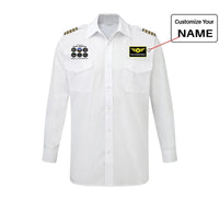 Thumbnail for The Only Six Pack I Will Ever Need aviation design printed on crisp poplin cotton long-sleeve pilot shirt.
