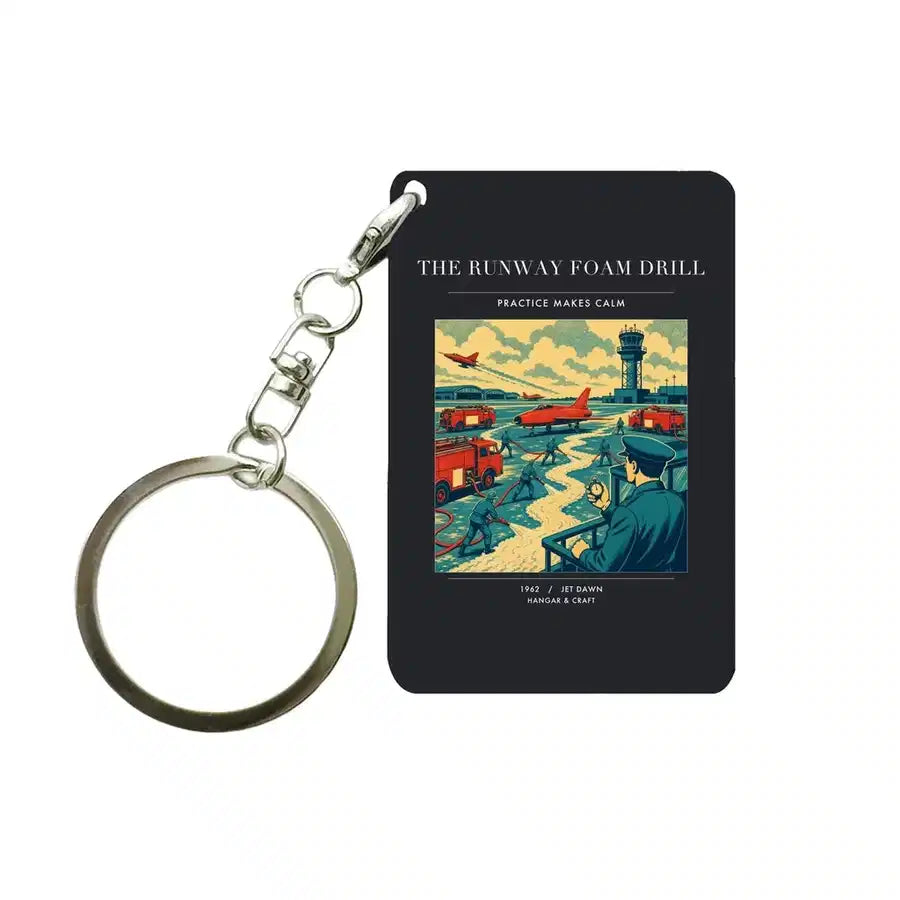 VINTAGE G4461 - The Runway Foam Drill - Designed Key Chain design on black