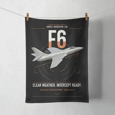 Hawker Hunter F6 design on black towel