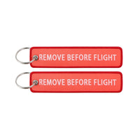 Thumbnail for Remove Before Flight aviation Remove Before Flight key chain, aviation-tag style webbing.