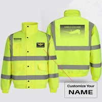 Thumbnail for Airbus A350XWB & Dots aviation design printed on insulated shell with high-visibility reflective panels reflective winter jacket.
