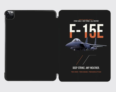 F-15E Strike Eagle Deep Strike Any Weather design on black ipad tablet case