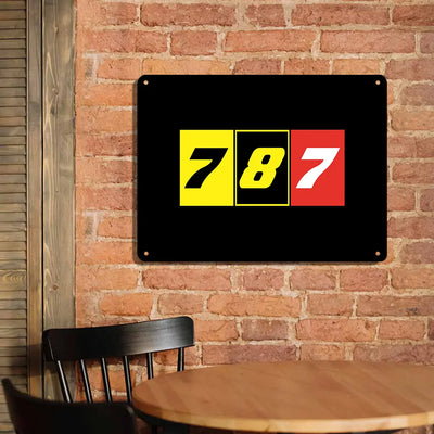 Flat Colourful 787 aviation design on durable metal with painted finish metal sign.