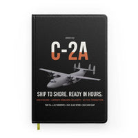 Thumbnail for C-2A Greyhound design on black notebook