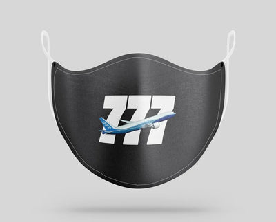 Super Boeing 777 aviation face mask in breathable cotton blend.