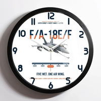 Thumbnail for F A-18E F Buddy Tanker design on white framed wall clock