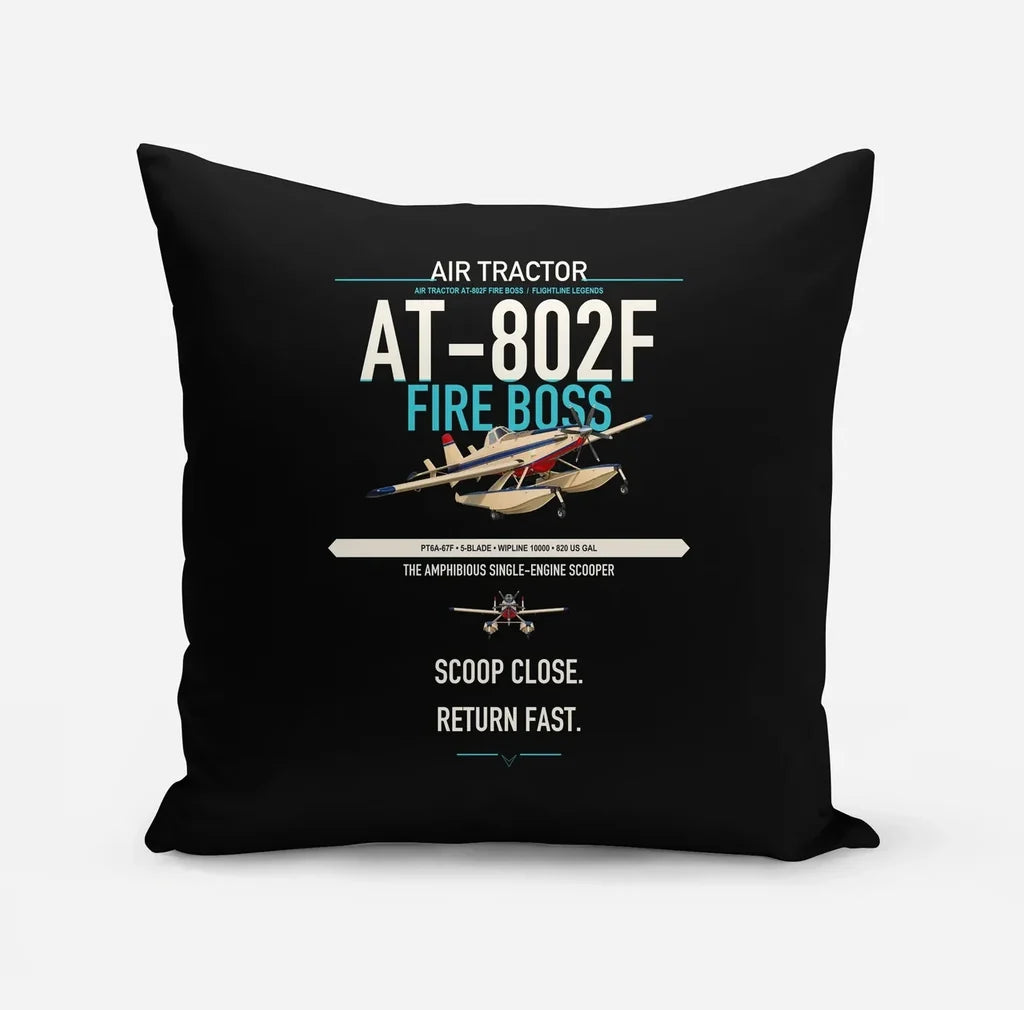 Air Tractor AT-802F Fire Boss design on black pillow